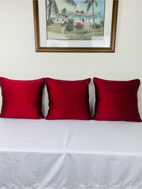 Pier 1 Wine Red Silk Pillow Cover - Silk/Down filled/ CLEANED
